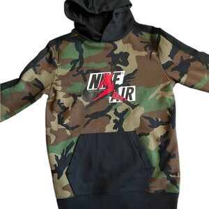 Nike Air Jordan Green and Black Camouflage Hoodie